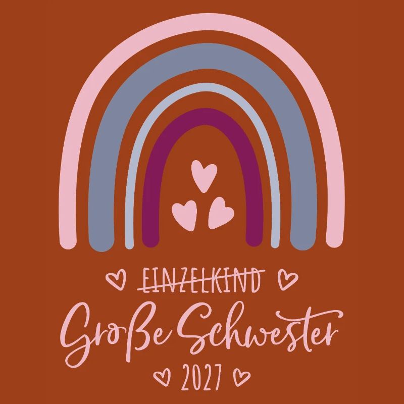 Große Schwester 2027 Boho Regenbogen