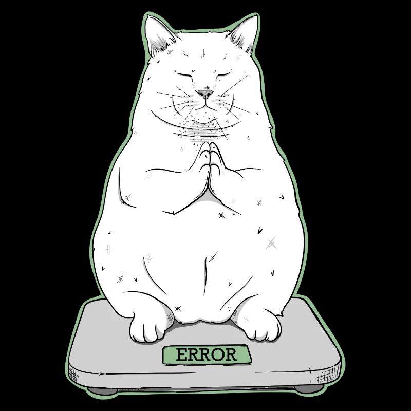 Dicke Katze im Meditationsmodus
