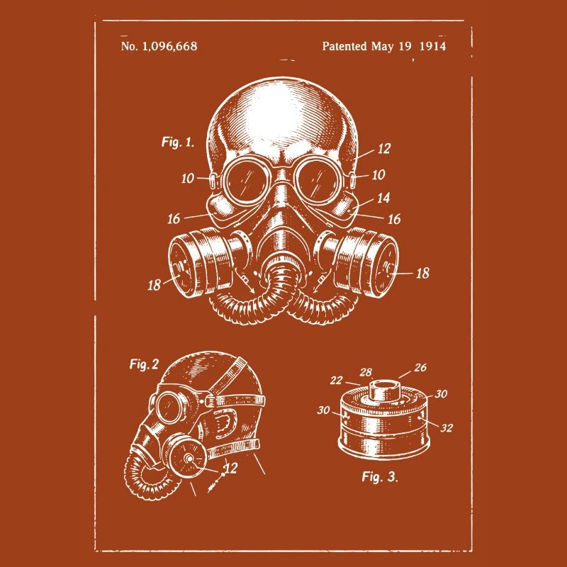 Illustration du plan du masque à gaz