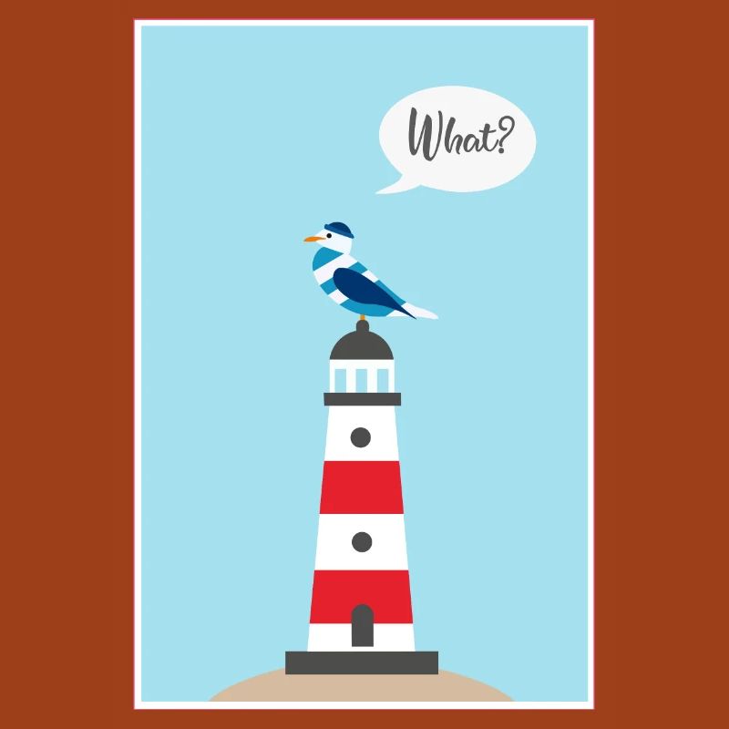 Leuchtturm - Möwe - Comic - Geschenk