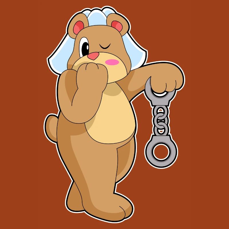 Bear Bride Handcuffs Wedding