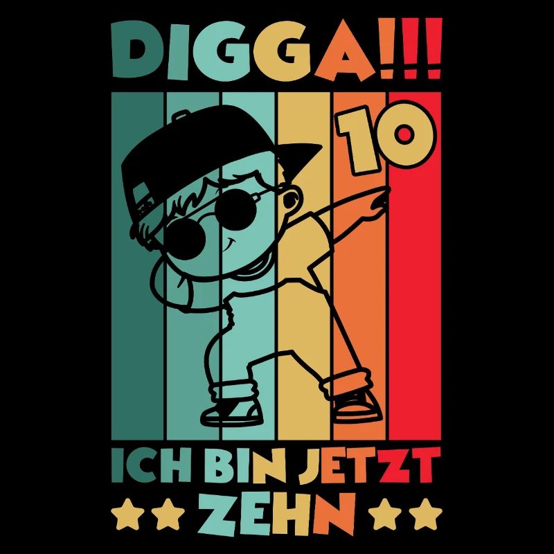 Digga Ich Bin 10 Jahre 10 Geburtstag Dabbing Junge