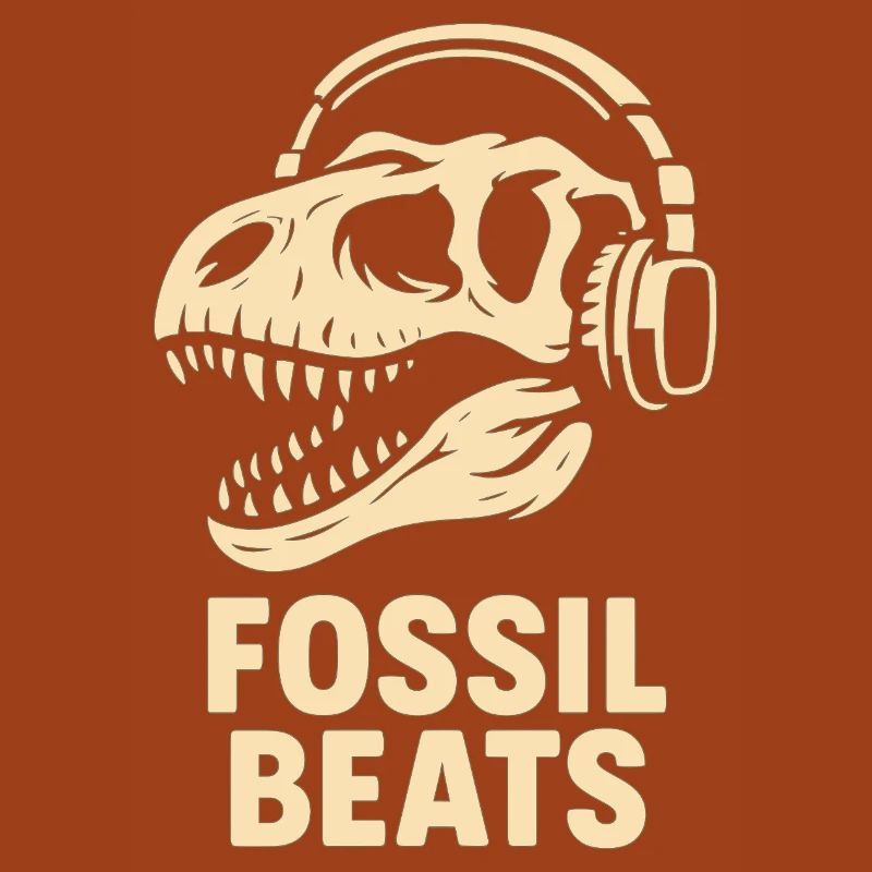 Fossil Beats Dinosaur mit Kopfhörer