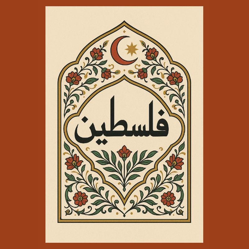 Palestinian Calligraphy with Floral Pattern