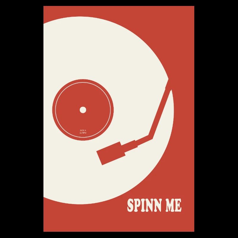 Spin Me – Retro Vinyl Turntable Poster
