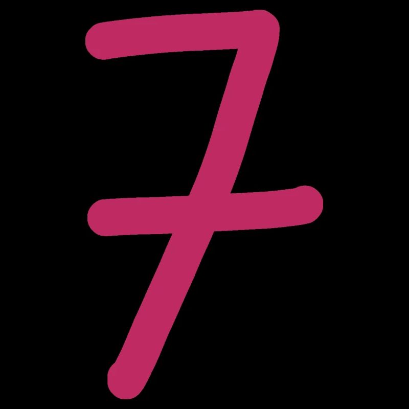 7 Numéro sept numéro rose anniversaire