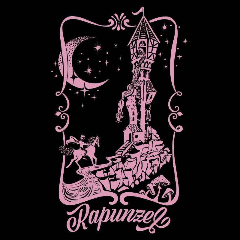 Rapunzel Tower Pink Silhouette