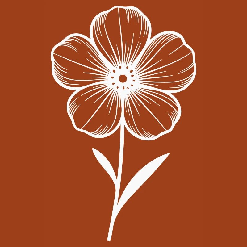 Fleur blanche graphique - variable de couleur