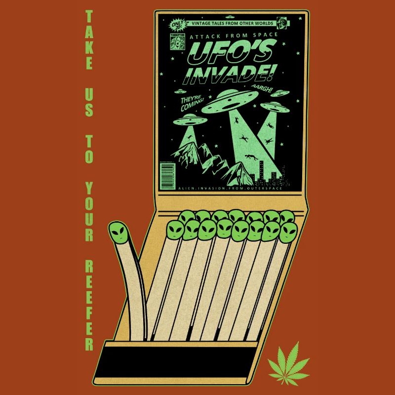 UFO Invasion Vintage Poster Design