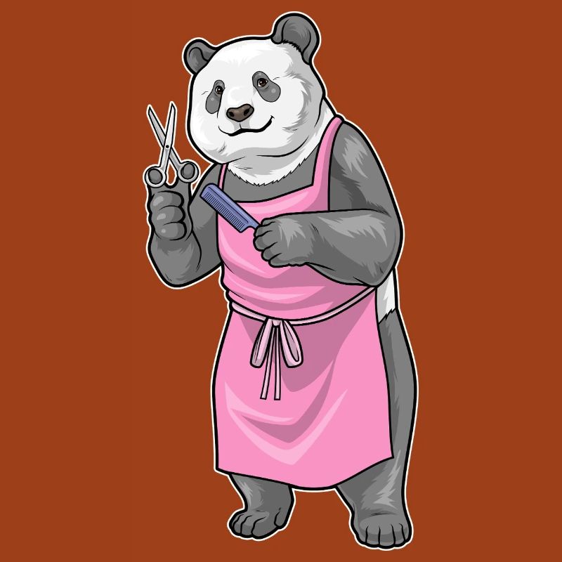 Panda Coiffe Ciseaux Peigne