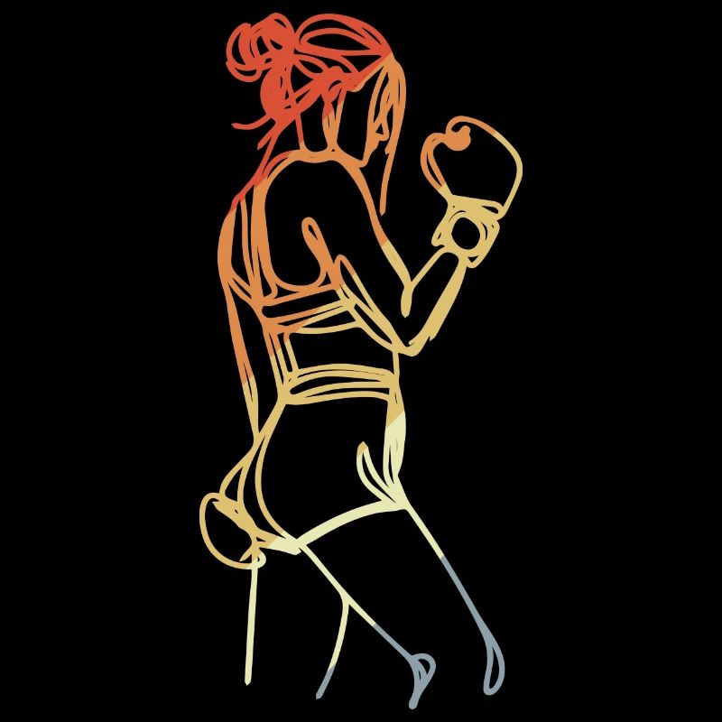 Weiblicher Boxer Retro