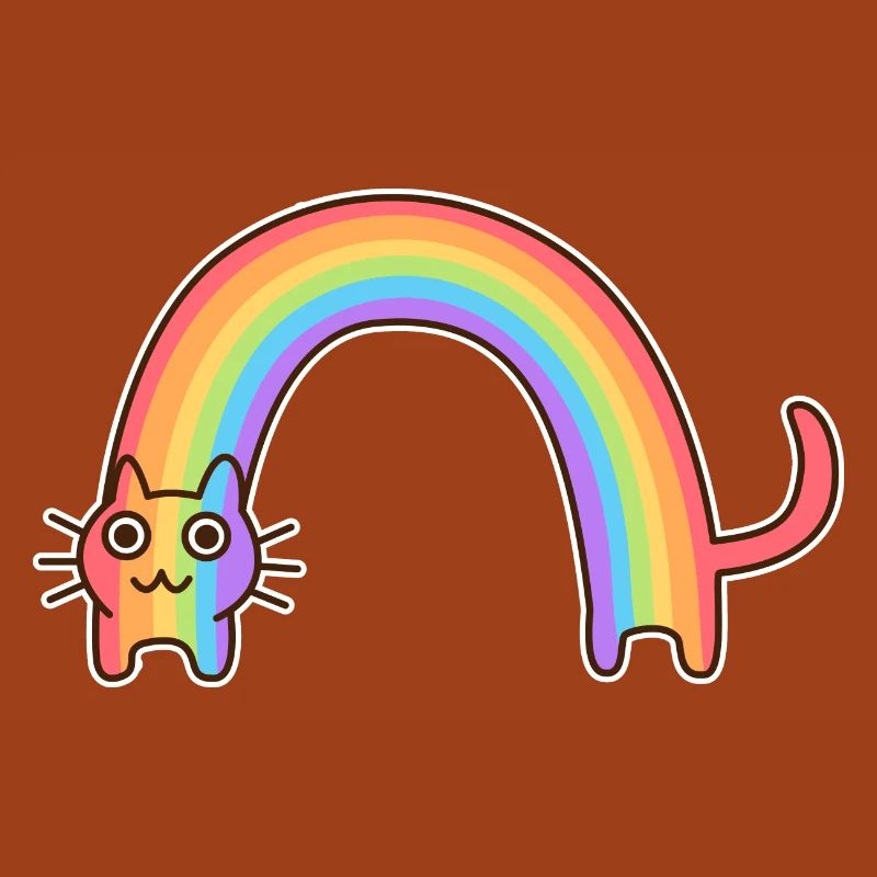 Regenbogenkatze. Buntes Design der Katze *