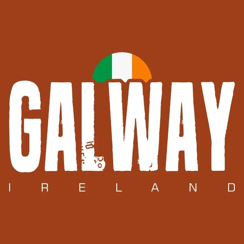 Galway Irland Logo mit notleidendem Text