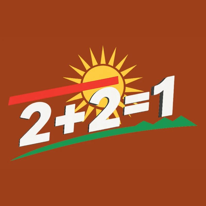 Sun Logo 2+2=1 Statement, Kurdistan