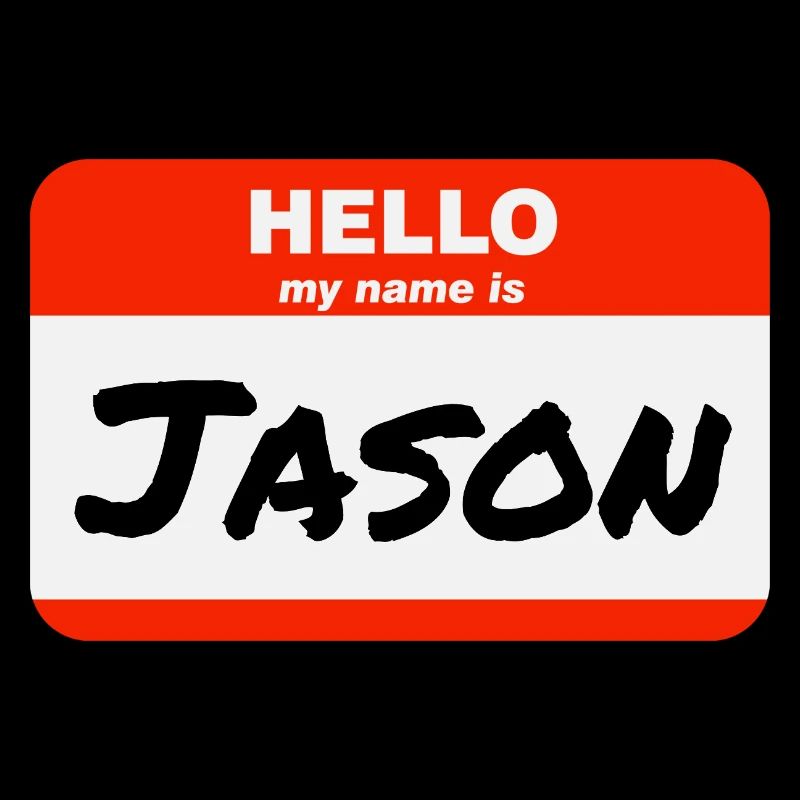 Hello My Name Is Jason Red Label with First Name