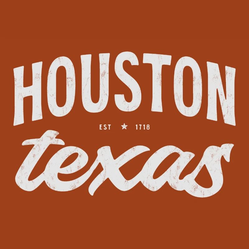 Houston Texas Vintage Script
