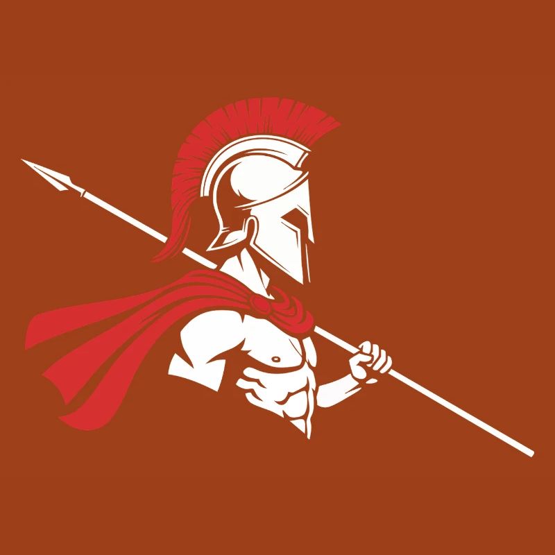 Spartan Profile Spear Logo Maskottchen Krieger