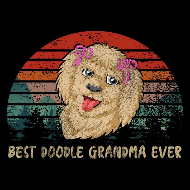 Beste Doodle-Oma aller Zeiten mit rosa Schleifen