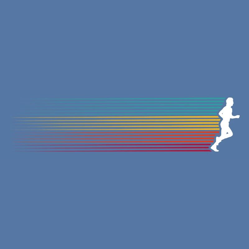 Rainbow Stripes Run Silhouette