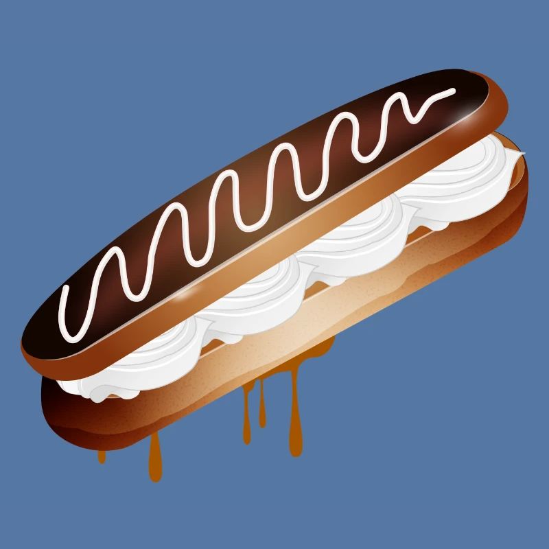 Illustration eines gefüllten Eclairs mit Sahne