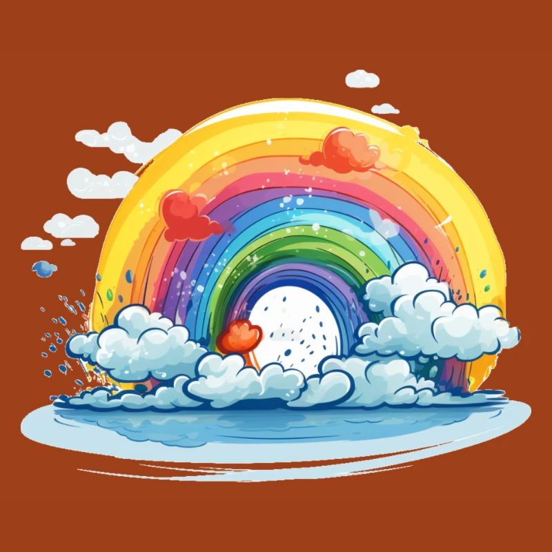Regenbogen mit Wolken