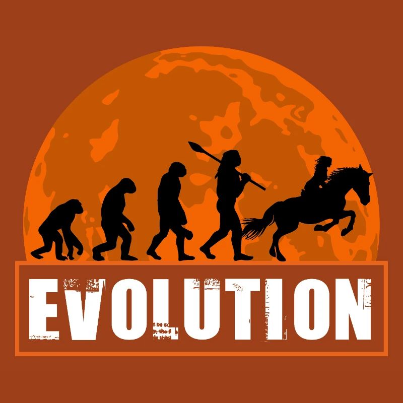 Évolution des courses hippiques, jockey équestre, coucher de soleil