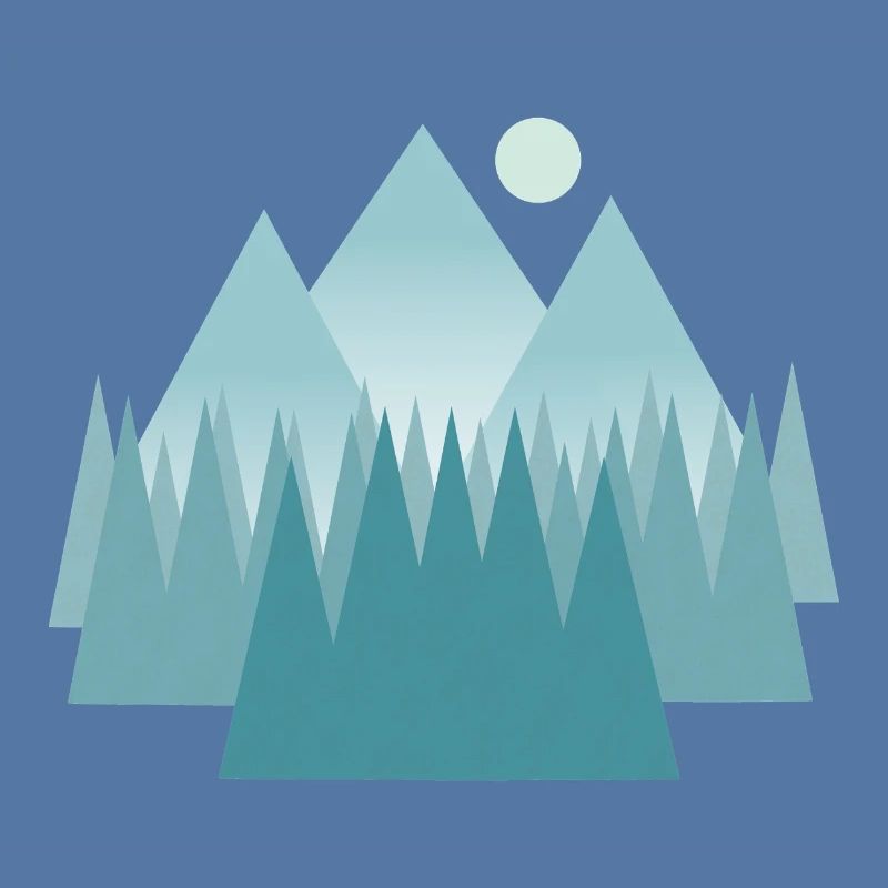 Paysage de montagne astral dans les tons bleus
