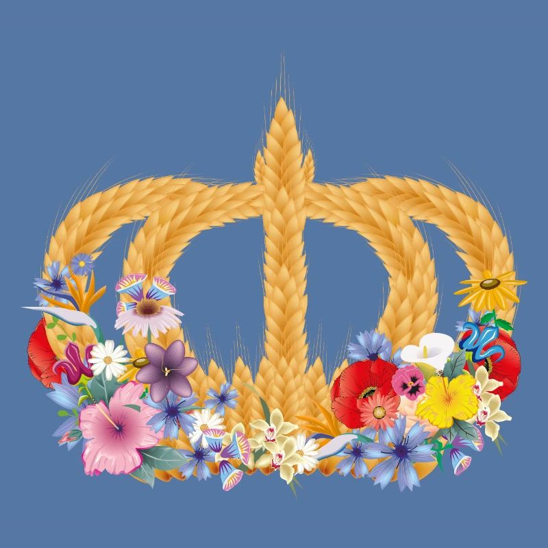 Couronne de blé avec des fleurs – symbole de la nature et de la récolte