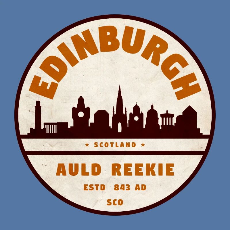 Edinburgh Skyline Retro Abzeichen
