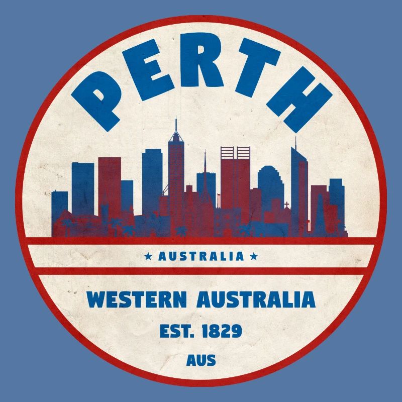 Perth Skyline Retro AU