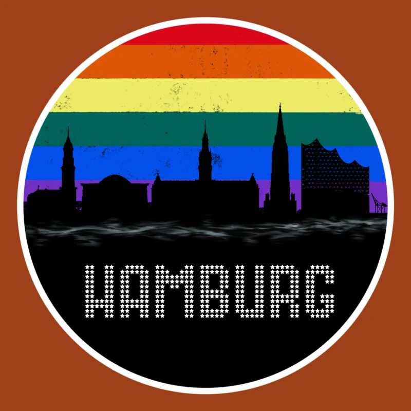 Hamburg Skyline Regenbogen