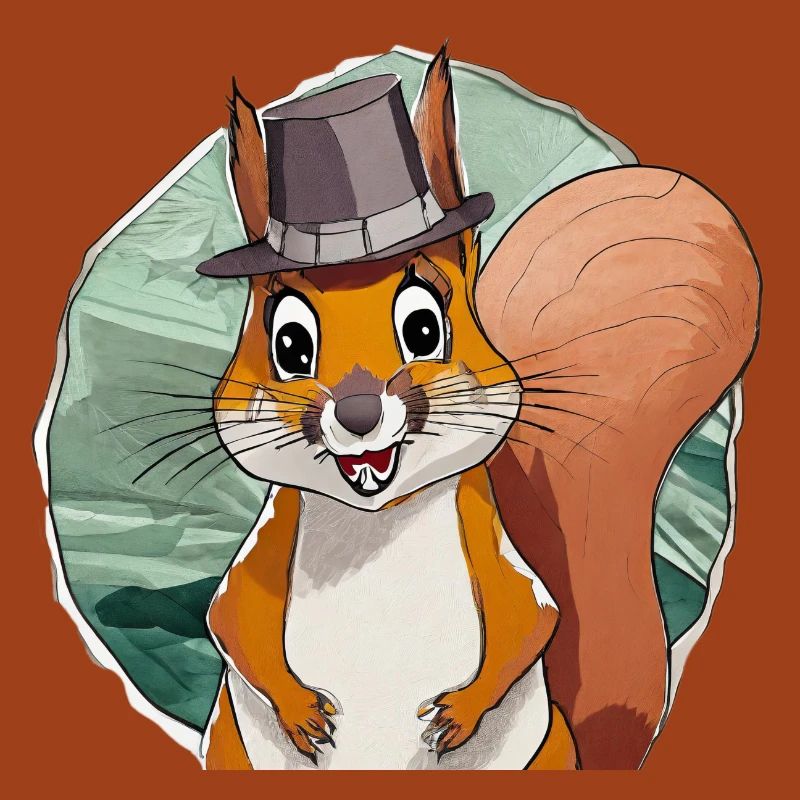 funny squirrel with hat