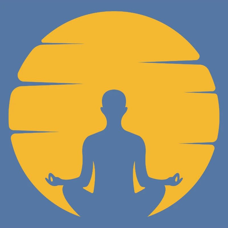 Meditative Silhouette mit Sonnenkreise