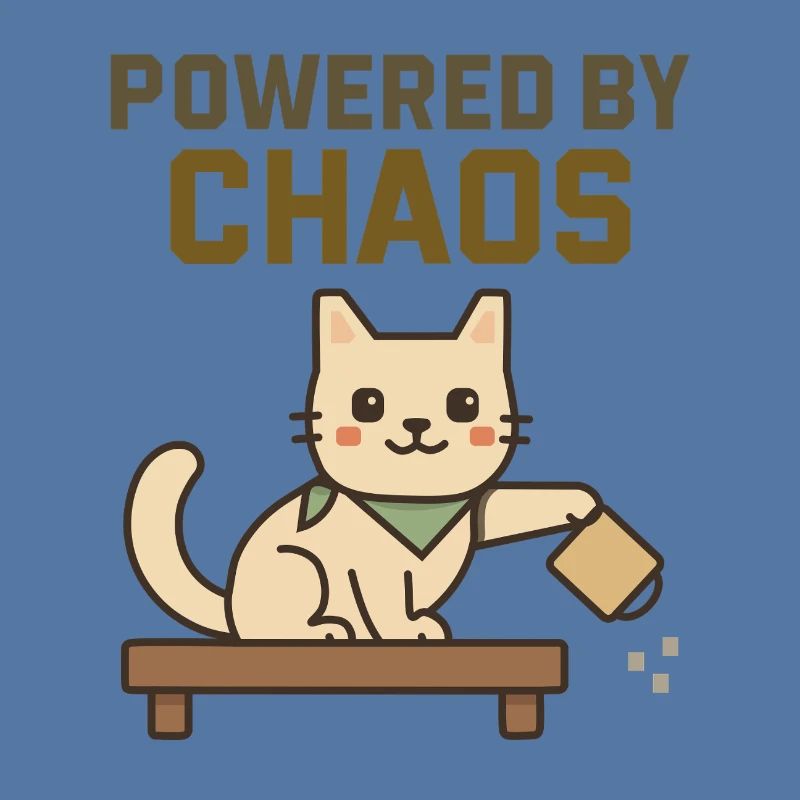 Powered by Chaos - Cheeky Cat Knocks Coffee Over