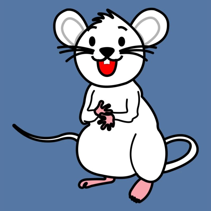 Souris blanche heureuse
