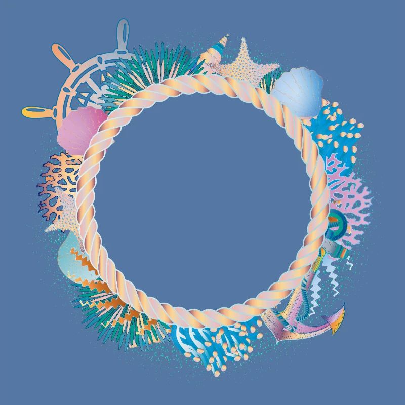Maritime Rope Frame – with Corals & Shells