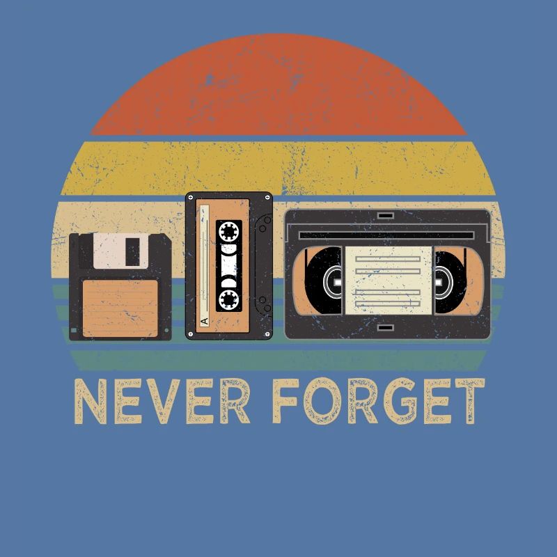 Retro Cassette Tape Never Forget Design