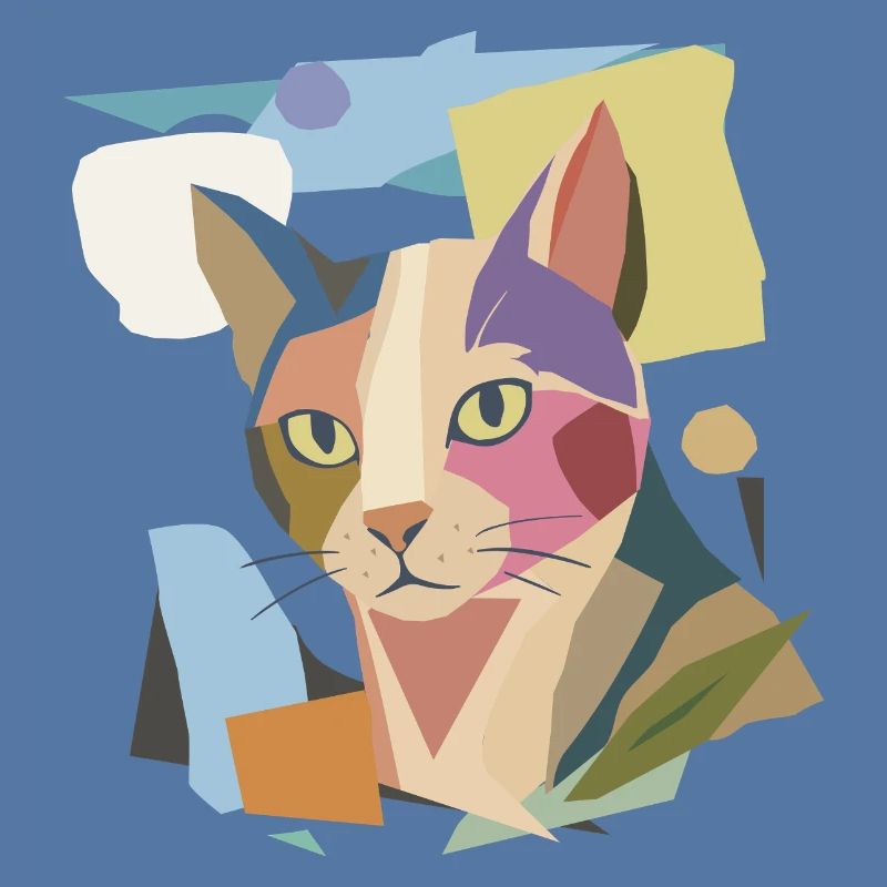 Chat abstrait dans le design moderne de bloc de couleur