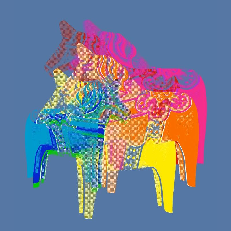 Pop Art Dala Horses Pull de Noël Style Scandi
