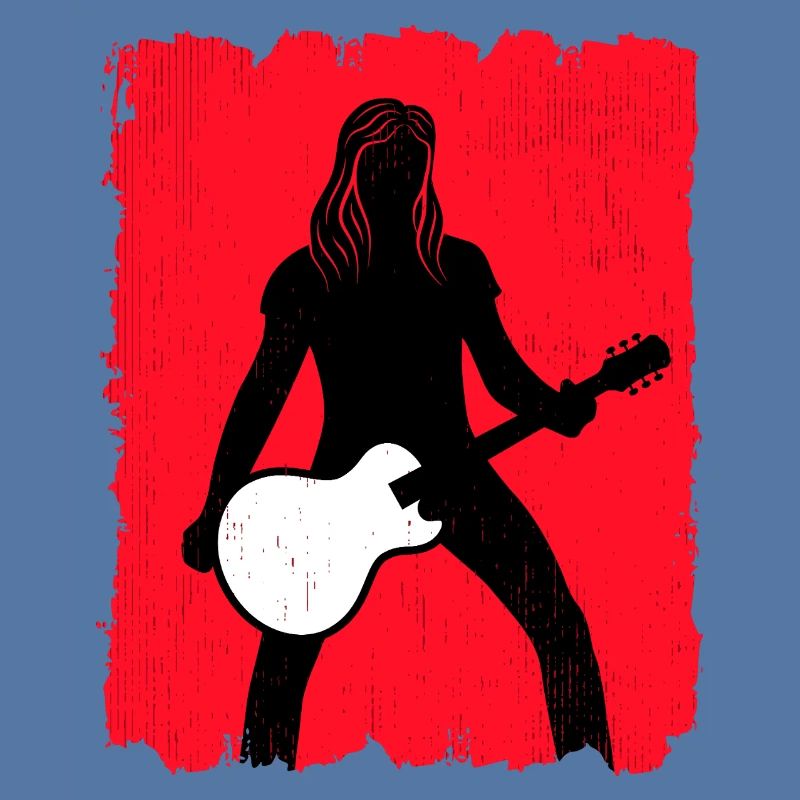Affiche graffiti de la silhouette du guitariste