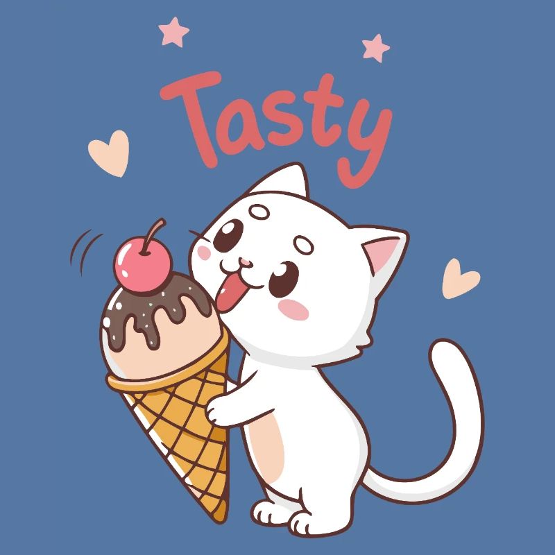Leckere Eiscreme-Gourmetkatze