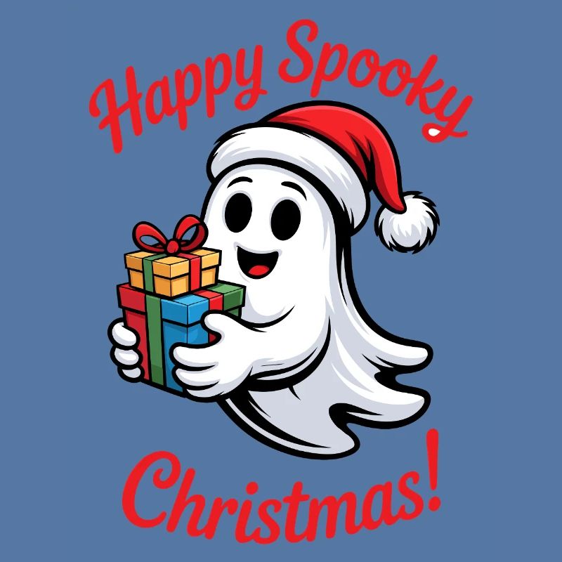 Spukiger Weihnachtsgeist mit Geschenk