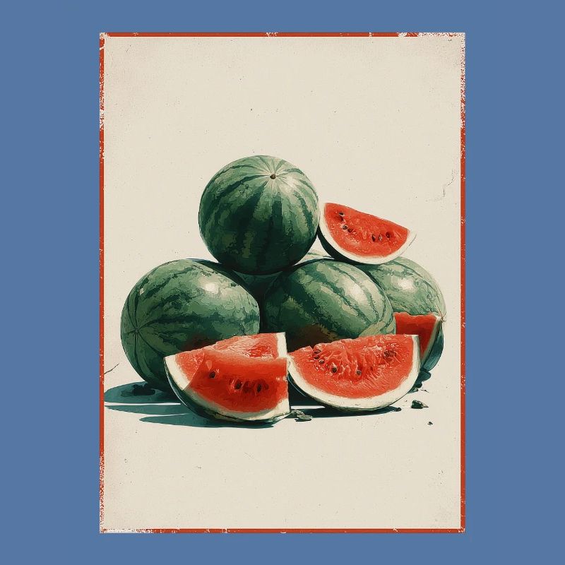 Tranches de pastèque vintage