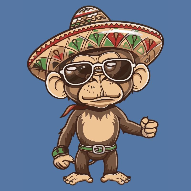 Affe Comic Lustig Sombrero