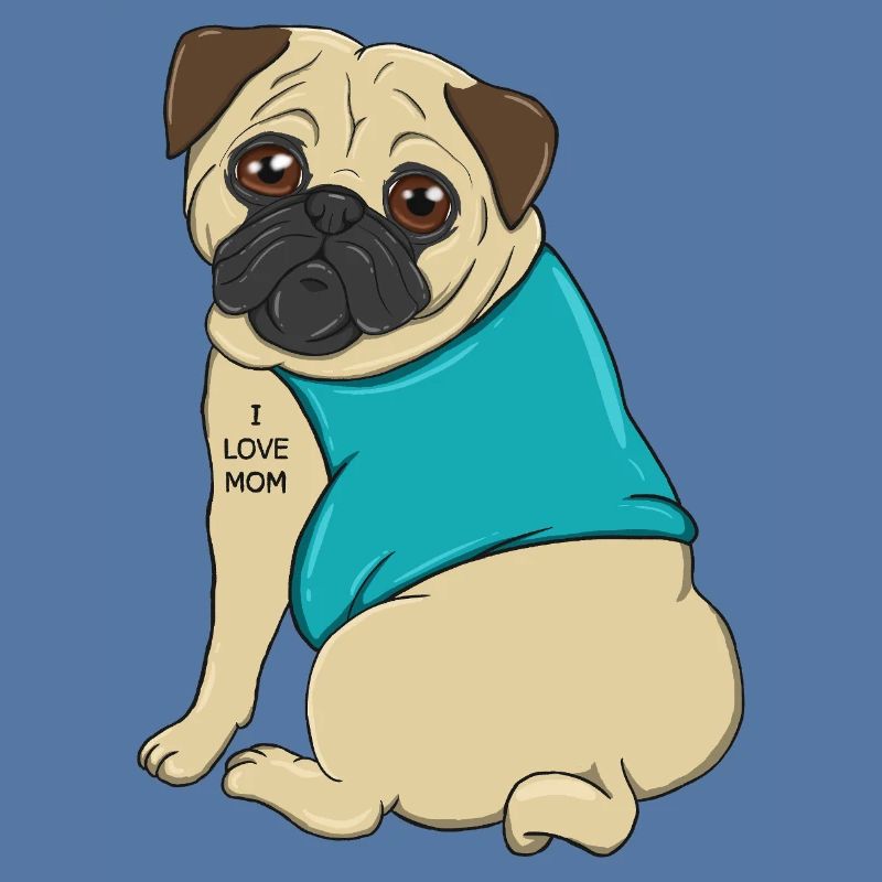 Süßes Mopshund-Tattoo Ich liebe Mama Muttertagsgeschenk