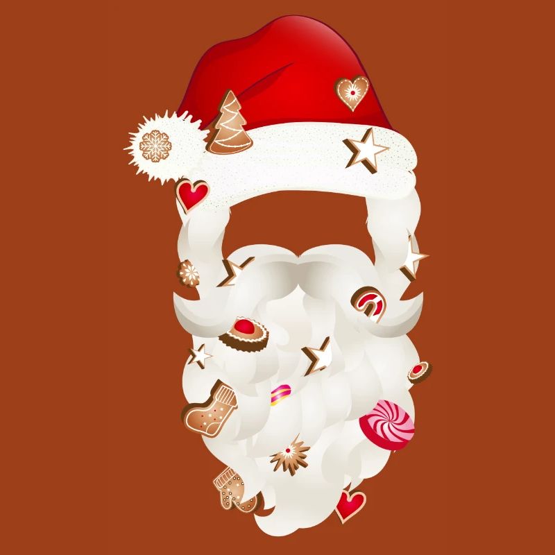 Barbe du Père Noël parsemée de biscuits de Noël