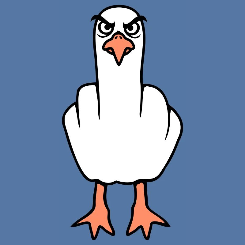 Möwe Mittelfinger Beleidigung Stinkefinger frech