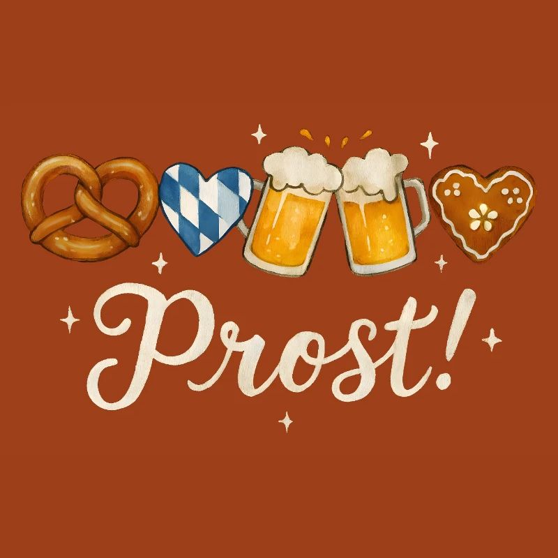 Happy drinks with beer mugs and gingerbread