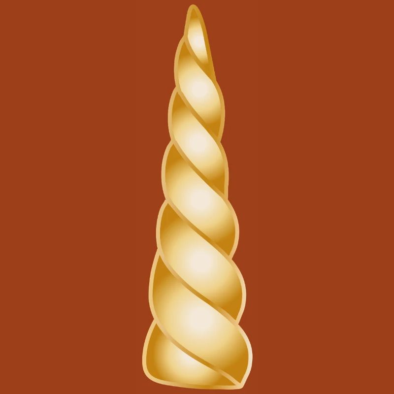 Corne spirale dorée – Objet de design magique