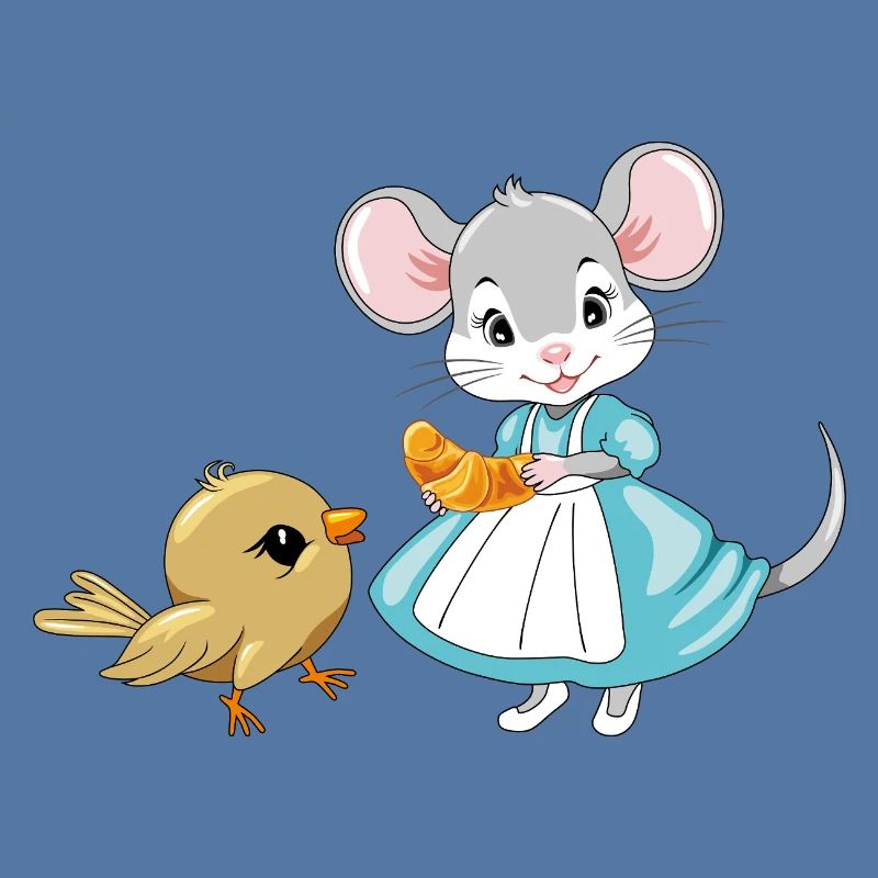 Little_mouse_is_sharing_a_croissant_with_a_bird
